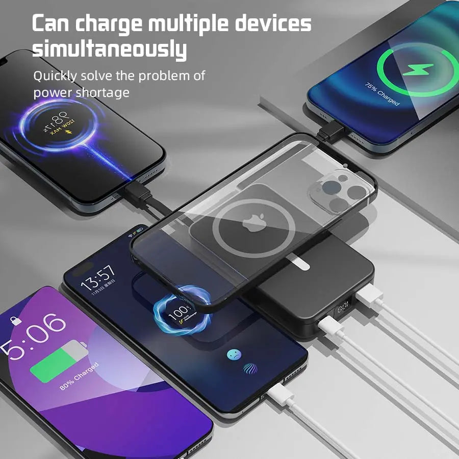 10000Mah Portable Power Bank, 22.5W Fast Charging, Built-In Charging Cable, a Must-Have for Travel and Camping. USB-C Portable Mobile Phone Charger, Compatible with Iphone, Android and Other Smart Devices. Hd