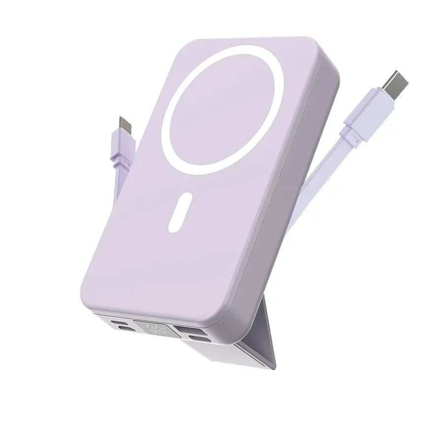 10000Mah Portable Power Bank, 22.5W Fast Charging, Built-In Charging Cable, a Must-Have for Travel and Camping. USB-C Portable Mobile Phone Charger, Compatible with Iphone, Android and Other Smart Devices. Hd