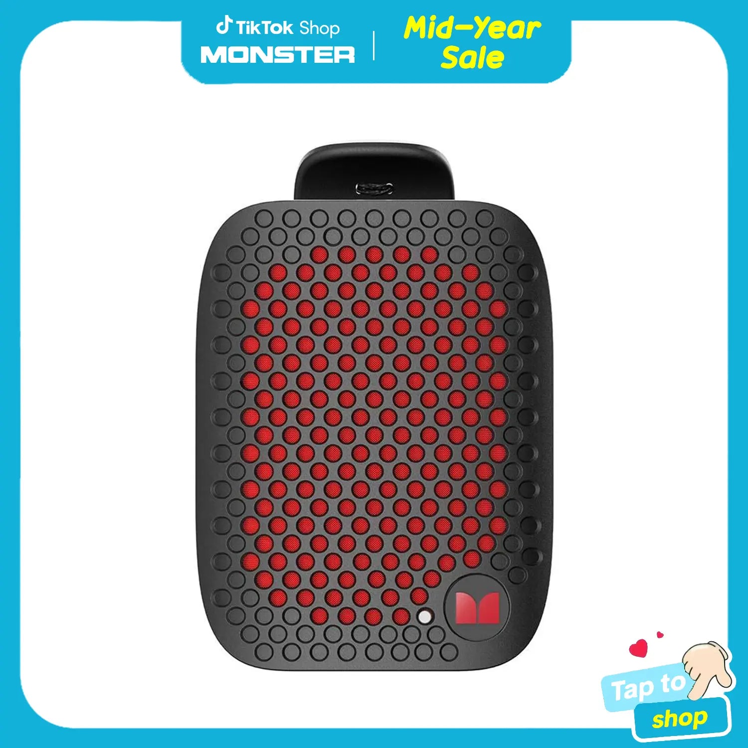 MONSTER M3 Portable Bluetooth Speaker, TWS Stereo Sound, IPX7 Waterproof, Magnetic Clip-On Wearable Speaker, Ultra-Portable 80G Wireless Speaker for Outdoor, Travel, Camping & Work - Summerwins - Dealsforyoudays