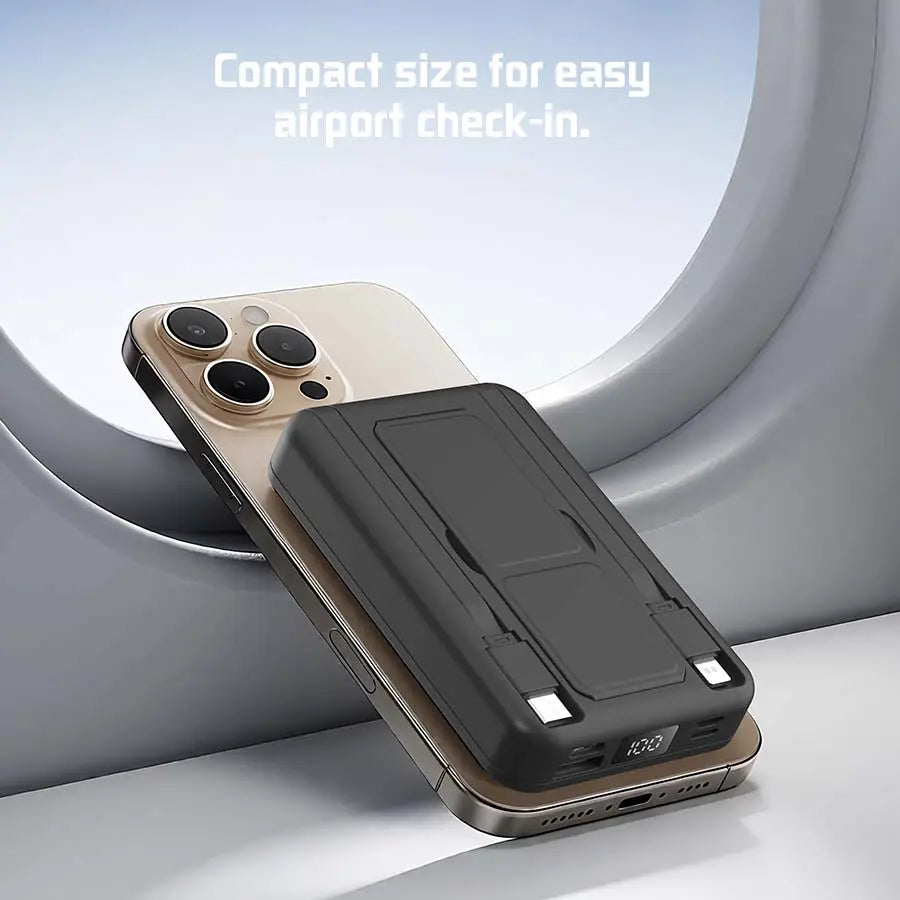 10000Mah Portable Power Bank, 22.5W Fast Charging, Built-In Charging Cable, a Must-Have for Travel and Camping. USB-C Portable Mobile Phone Charger, Compatible with Iphone, Android and Other Smart Devices. Hd