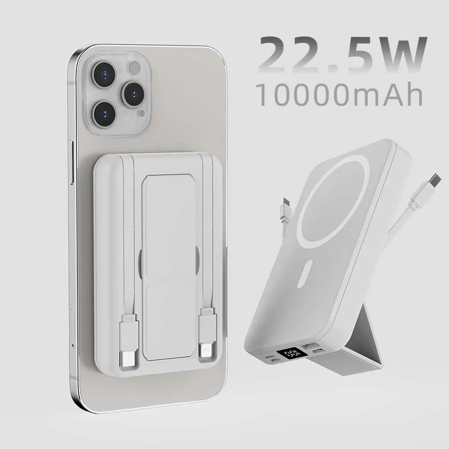 10000Mah Portable Power Bank, 22.5W Fast Charging, Built-In Charging Cable, a Must-Have for Travel and Camping. USB-C Portable Mobile Phone Charger, Compatible with Iphone, Android and Other Smart Devices. Hd