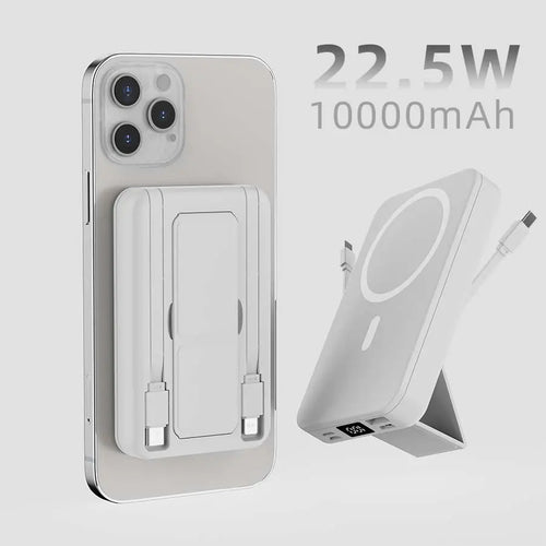 10000Mah Portable Power Bank, 22.5W Fast Charging, Built-In Charging Cable, a Must-Have for Travel and Camping. USB-C Portable Mobile Phone Charger, Compatible with Iphone, Android and Other Smart Devices. Hd