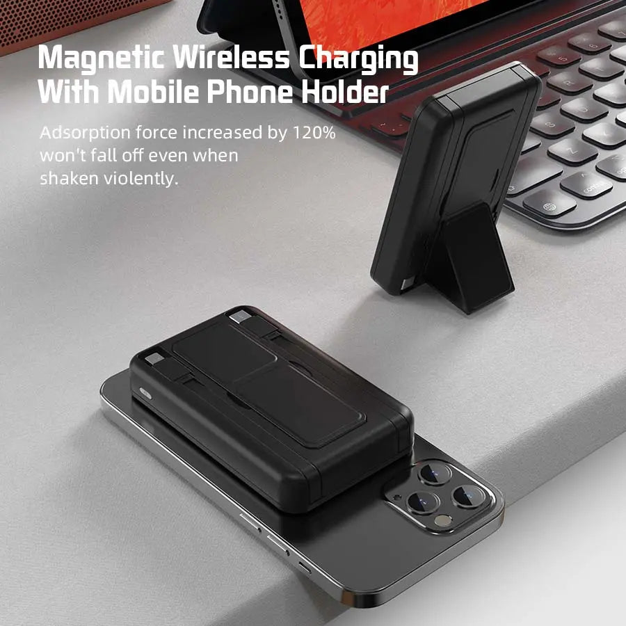 10000Mah Portable Power Bank, 22.5W Fast Charging, Built-In Charging Cable, a Must-Have for Travel and Camping. USB-C Portable Mobile Phone Charger, Compatible with Iphone, Android and Other Smart Devices. Hd